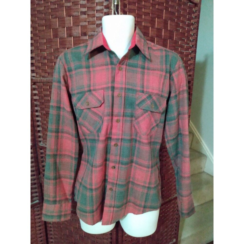 Vintage Mens 90s Plaid Shirt Lumberjack Double Pocket Medium Jonathan Hill